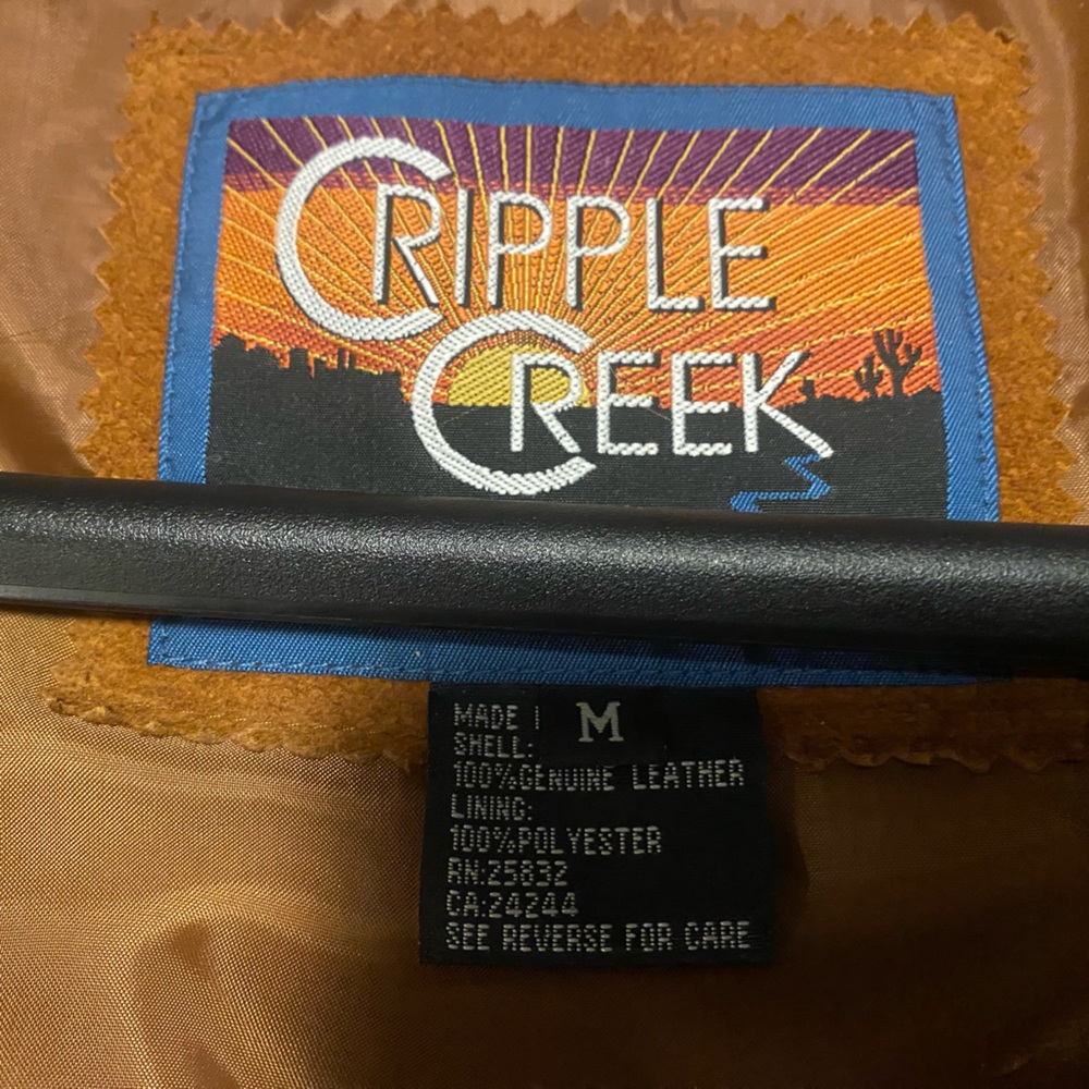 Cripple creek women’s leather jacket size medium brand new never worn